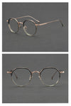 Shenzhen handmade glasses wholesale women, literary and retro oval frame plate glasses frame LO-04 pure titanium glasses frame men