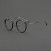 Shenzhen handmade glasses wholesale women, literary and retro oval frame plate glasses frame LO-04 pure titanium glasses frame men