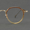 Shenzhen handmade glasses wholesale women, literary and retro oval frame plate glasses frame LO-04 pure titanium glasses frame men