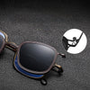 Chez Square Titanium Glasses Frame With Magnetic Sunglasses Clips