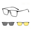 3-in-1 Titanium Glasses Frame With Magnetic Sunglasses Clips