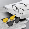 3-in-1 Titanium Glasses Frame With Magnetic Sunglasses Clips