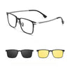 3-in-1 Titanium Glasses Frame With Magnetic Sunglasses Clips