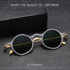 Von Round Titanium Glasses Frame With Magnetic Sunglasses Clips
