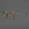 Shenzhen handmade glasses wholesale women, literary and retro oval frame plate glasses frame LO-04 pure titanium glasses frame men