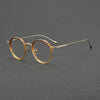 Shenzhen handmade glasses wholesale women, literary and retro oval frame plate glasses frame LO-04 pure titanium glasses frame men