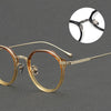 Shenzhen handmade glasses wholesale women, literary and retro oval frame plate glasses frame LO-04 pure titanium glasses frame men