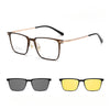 3-in-1 Titanium Glasses Frame With Magnetic Sunglasses Clips