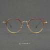 Shenzhen handmade glasses wholesale women, literary and retro oval frame plate glasses frame LO-04 pure titanium glasses frame men
