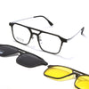 3-in-1 Titanium Glasses Frame With Magnetic Sunglasses Clips