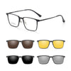 5-in-1 Titanium Glasses Frame With Magnetic Sunglasses Clips