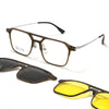 3-in-1 Titanium Glasses Frame With Magnetic Sunglasses Clips