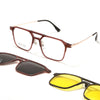 3-in-1 Titanium Glasses Frame With Magnetic Sunglasses Clips