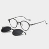 Seham Titanium Vintage Eyeglasses Frame With Sunglasses Clips