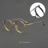 Shenzhen handmade glasses wholesale women, literary and retro oval frame plate glasses frame LO-04 pure titanium glasses frame men