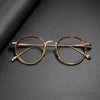 Shenzhen handmade glasses wholesale women, literary and retro oval frame plate glasses frame LO-04 pure titanium glasses frame men