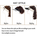 Medium Length Wavy Pattern Open Top Hat Wig