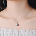 Necklace Pendant and Necklace Classic Round Hearts Arrows Zircon Pendant Women Wedding Party Necklace FHN036