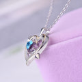 Necklace Pendant+necklace Love Shape Two-color Pendant S925 Silver Birthstone Necklace for Women FHN032
