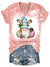 Easter Bunny Gnomes with Egg Bleaching V Neck T-shirt