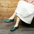 Fashionholla Literary Handmade Retro Leather Soft Flat Shoes