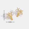 14K Gold Crystal Bouquet Earrings