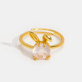 14K Gold Crystal Bunny Ring