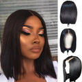 30CM Straight Bob Lace Front Human Hair Wigs