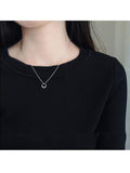 Necklace Shiny Diamond Geometry S925 Silver Necklace Women Square Chain Korean Style Simple Design Art Accessories FHN018