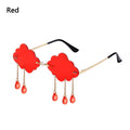 Fashion Retro Rimless Sunglasses Vintage Clouds diamond Tassel Steampunk Disco Glasses Funny Cloud Shaped Shades