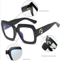 Anti Blue Light Oversized Glasses Frame Women Fashion Luxury Brand Square Big Frame Clear Lens Transparent Frames Vintage