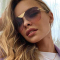 New Fashion Vintage Square Mirror Women Luxury Brand Original Design Silver Grey Sun Glasses