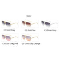 New Fashion Vintage Square Mirror Women Luxury Brand Original Design Silver Grey Sun Glasses