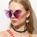 New Fashion Cycling Butterfly Sunglasses for Women UV Protection Vintage Car Metal Rimless Sunglasses Eyewear Decorations