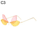 New Fashion Cycling Butterfly Sunglasses for Women UV Protection Vintage Car Metal Rimless Sunglasses Eyewear Decorations