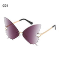 New Fashion Cycling Butterfly Sunglasses for Women UV Protection Vintage Car Metal Rimless Sunglasses Eyewear Decorations