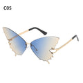 New Fashion Cycling Butterfly Sunglasses for Women UV Protection Vintage Car Metal Rimless Sunglasses Eyewear Decorations