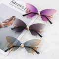 New Fashion Cycling Butterfly Sunglasses for Women UV Protection Vintage Car Metal Rimless Sunglasses Eyewear Decorations