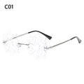 New Fashion Cycling Butterfly Sunglasses for Women UV Protection Vintage Car Metal Rimless Sunglasses Eyewear Decorations