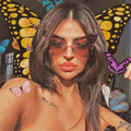New Fashion Cycling Butterfly Sunglasses for Women UV Protection Vintage Car Metal Rimless Sunglasses Eyewear Decorations