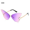 New Fashion Cycling Butterfly Sunglasses for Women UV Protection Vintage Car Metal Rimless Sunglasses Eyewear Decorations