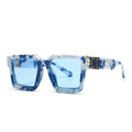 New Square Oversized Sunglasses Fashion Sky Blue White Color Eyewear Aolly Plastic Eyeglasses Frame