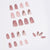 24pcs/Set Fashionholla Pink Hot Line Elegant False Nails, Short Almond Solid Press On Nails