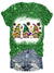 Mardi Gras Gnomies Print Glitter V Neck T-shirt