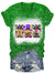 Mardi Gras Gnomies Glitter V-Neck T-Shirt