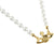 Golden Saturn Pearl Necklace with Special Packing Box and Paper Bag