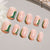 24pcs/Set Green Glitter Waves Glue On Nails Nude Short Squoval Nails