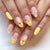 24pcs/Set Yellow Cute Pikachu Flower Medium Oval Press On Nails