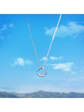 Necklace Shiny Diamond Geometry S925 Silver Necklace Women Square Chain Korean Style Simple Design Art Accessories FHN018