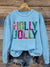 Holy Jolly Gilltter Christmas Letter Print Sweatshirt